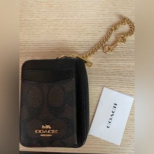 Zip card case coach